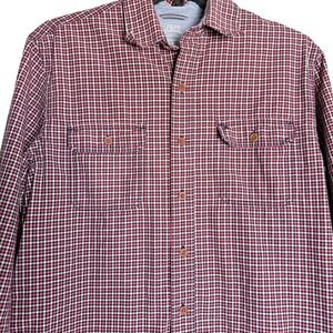 IZOD Saltwater Mens Relaxed Classics Plaid Long Sleeve Button Down Shirt Size M